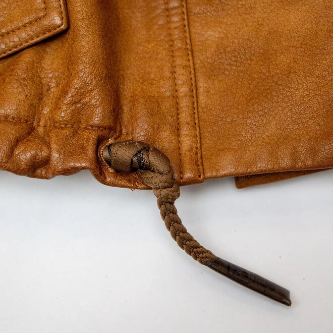 Classic Vintage Brown Outerwear PU Premium Leather Bomber Jacket