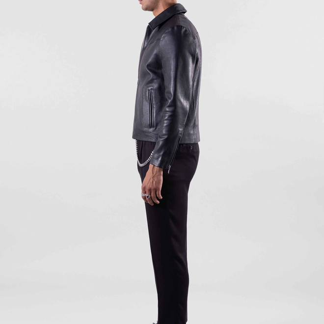 Fashionable Cool Zipper Autumn Popular Style Mens Leather Jacket
