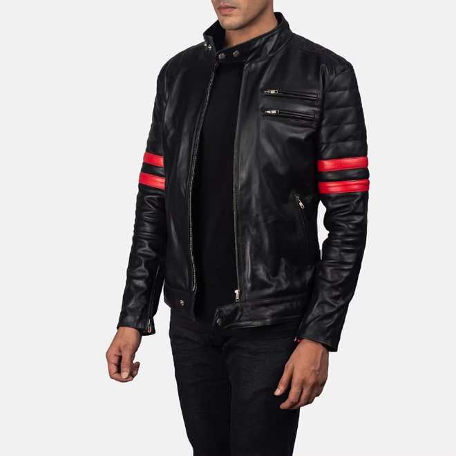 Mens Patchwork Leather Jacket