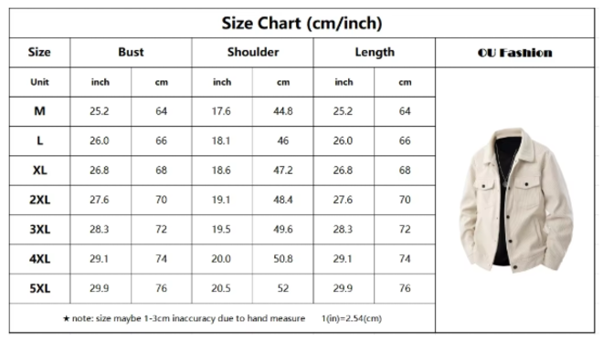 Casual Cool Light Plush Pocket Button Mens Jacket