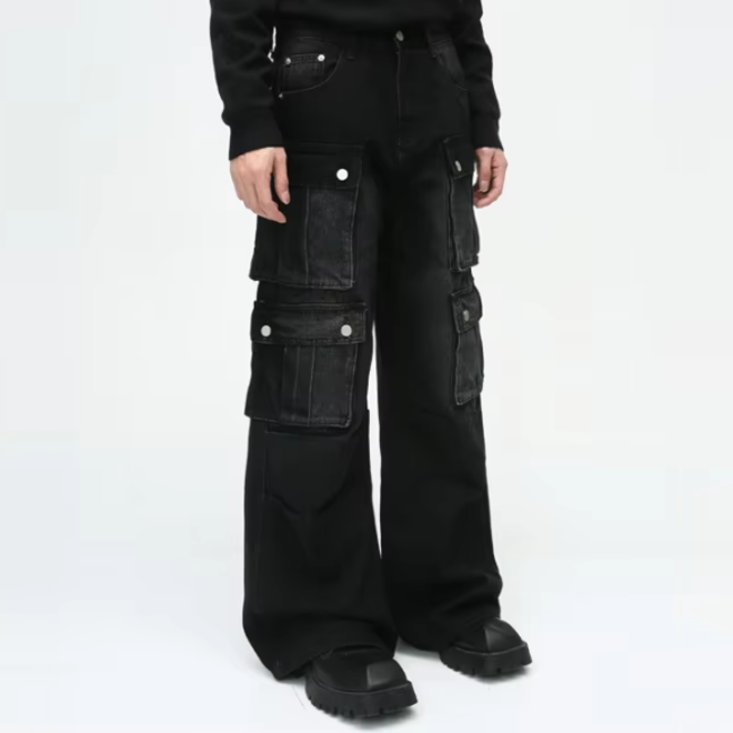 Autumn New Baggy Streetwear Trendy Mens Cargo Wide Leg Jeans