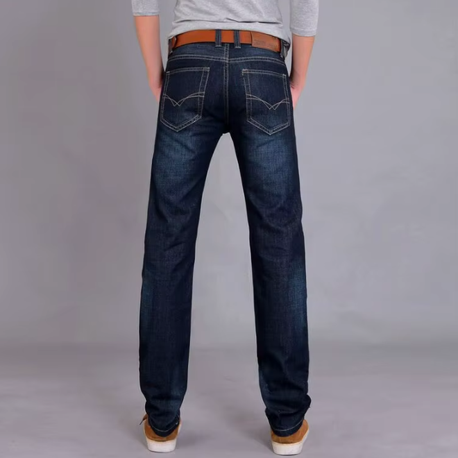 Mens Comfortable Breathable Solid Denim Pants