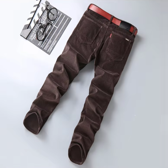 Mens Corduroy Youth Straight Casual Trousers