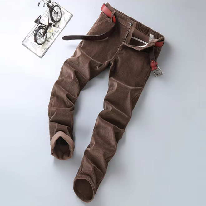 Mens Corduroy Youth Straight Casual Trousers