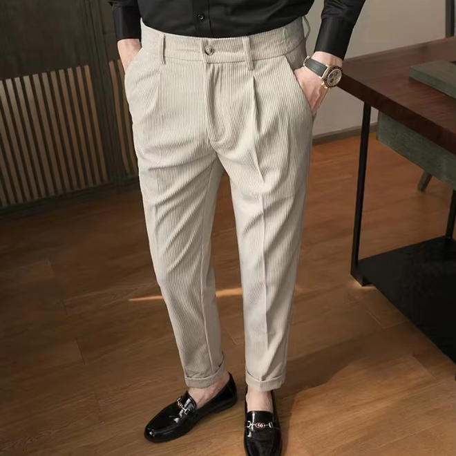 Slim Korean Style Corduroy Suit Pants