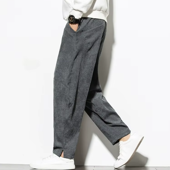 Autumn Mens Corduroy Baggy Wide Leg Sweatpants