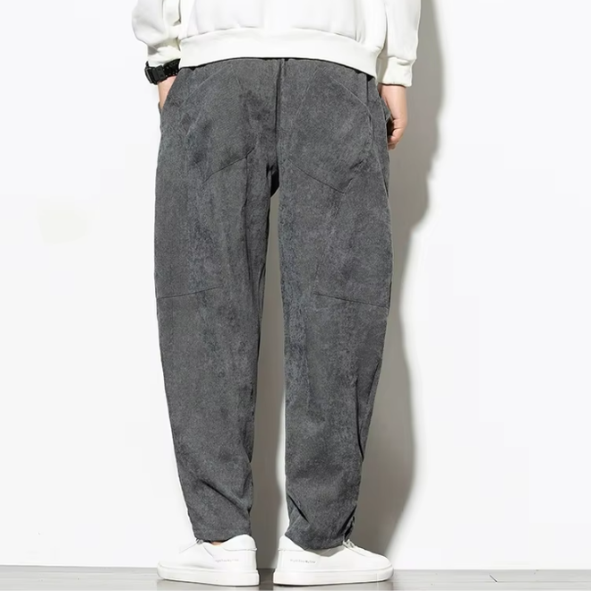 Autumn Mens Corduroy Baggy Wide Leg Sweatpants