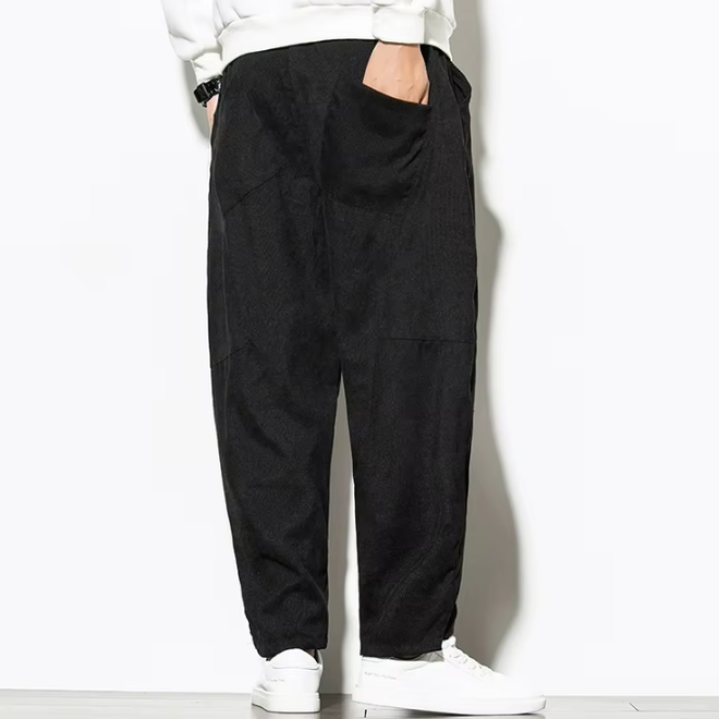Autumn Mens Corduroy Baggy Wide Leg Sweatpants
