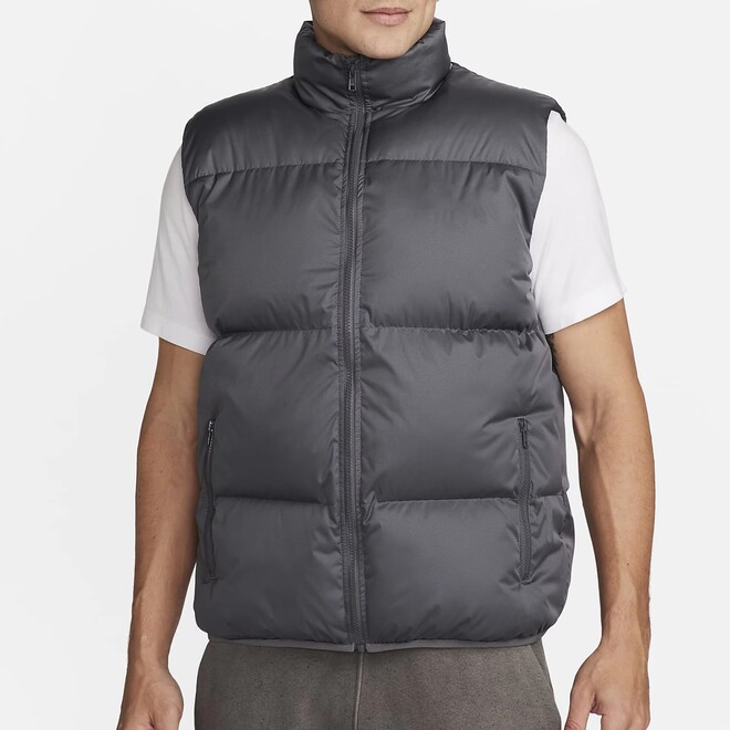 Stand Collar Zipper Pocket Quilted Down Puffer Mens Vest