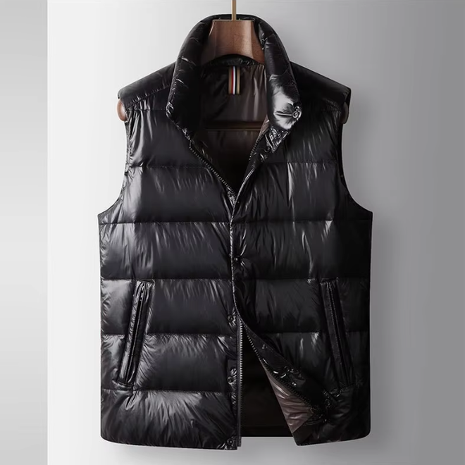 Mens Autumn Youth Casual Thickened Zipper Closure Down Vest