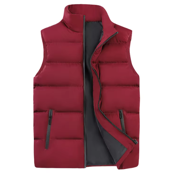 Mens Casual Autumn Down Vest with Zippers