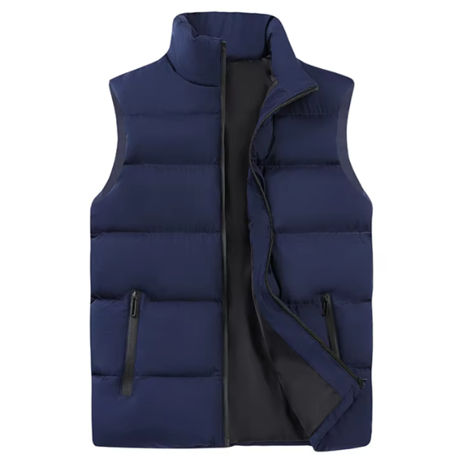 Mens Casual Autumn Down Vest with Zippers