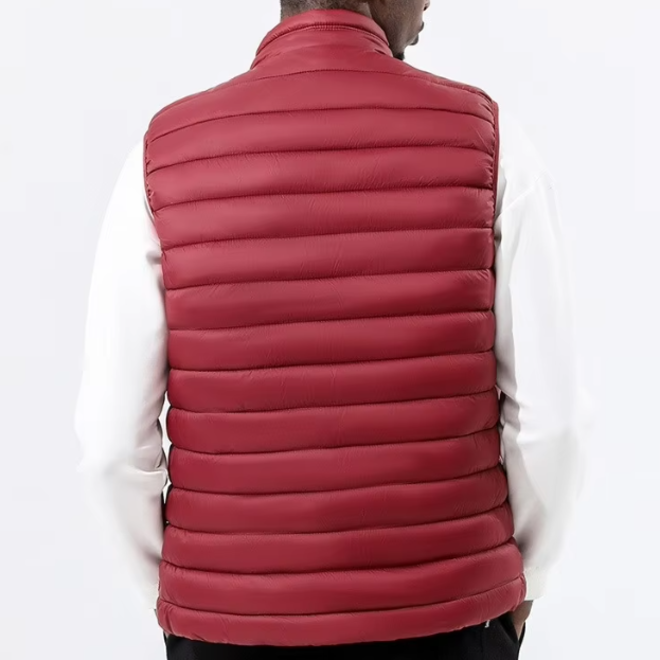Stand Collar Thermal Lined Sleeveless Puffer Down Vest